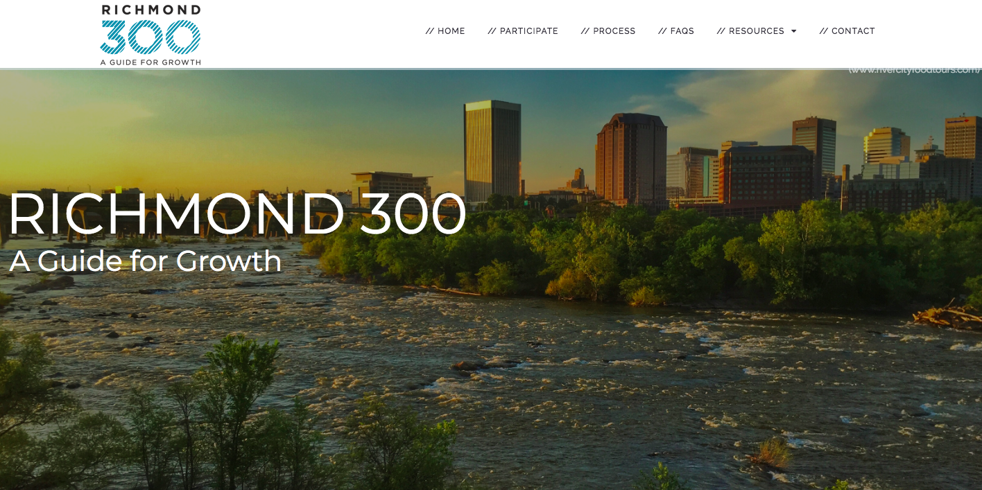 Screenshot of Richmond300.com homepage